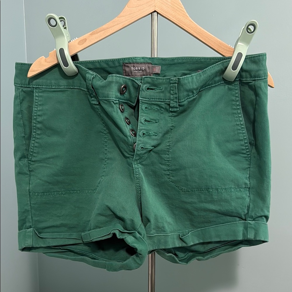Torrid High Waist Green Shorts